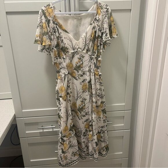 NWOT MAX STUDIO Floral Layered Dress Elastic Waist Womens Size Large - Picture 1 of 11